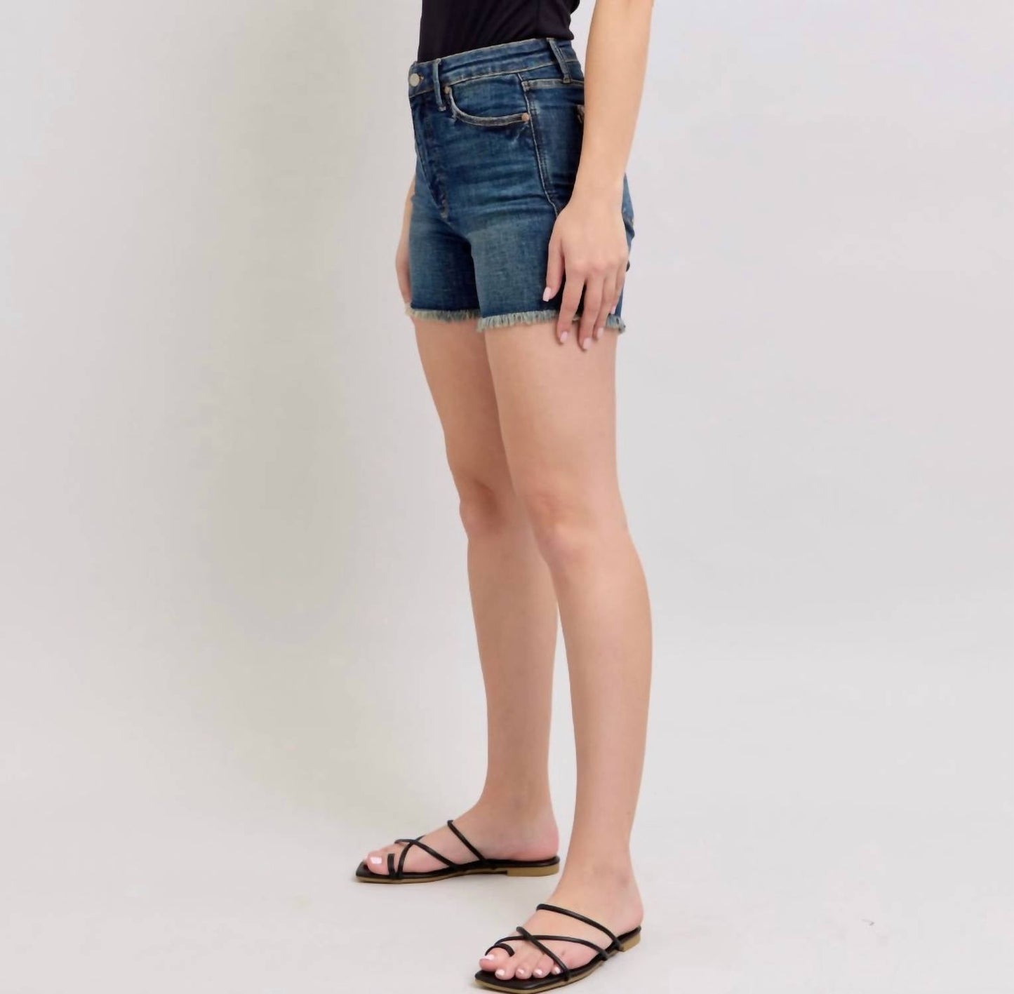 Judy Blue - High Waist Tummy Control Fray Hem Shorts