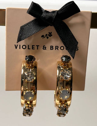 Violet & Brooks - Women's Camille Crystal Thick Hoop Earrings