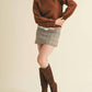 &Merci - Floral Knit Puff Sleeve Sweater