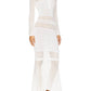 Matthew Bruch - Striped Mesh Handkerchief Midi Dress