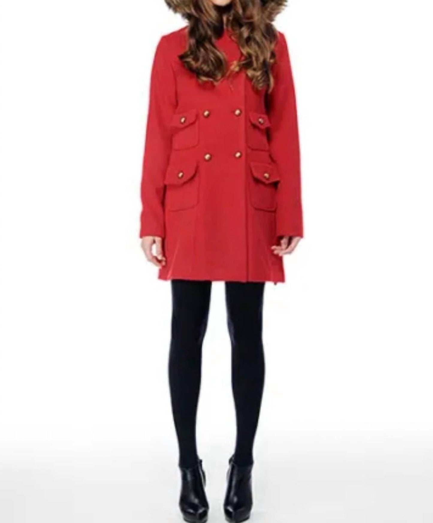 Bb Dakota - Preston With Faux Fur Trim Hood Coat