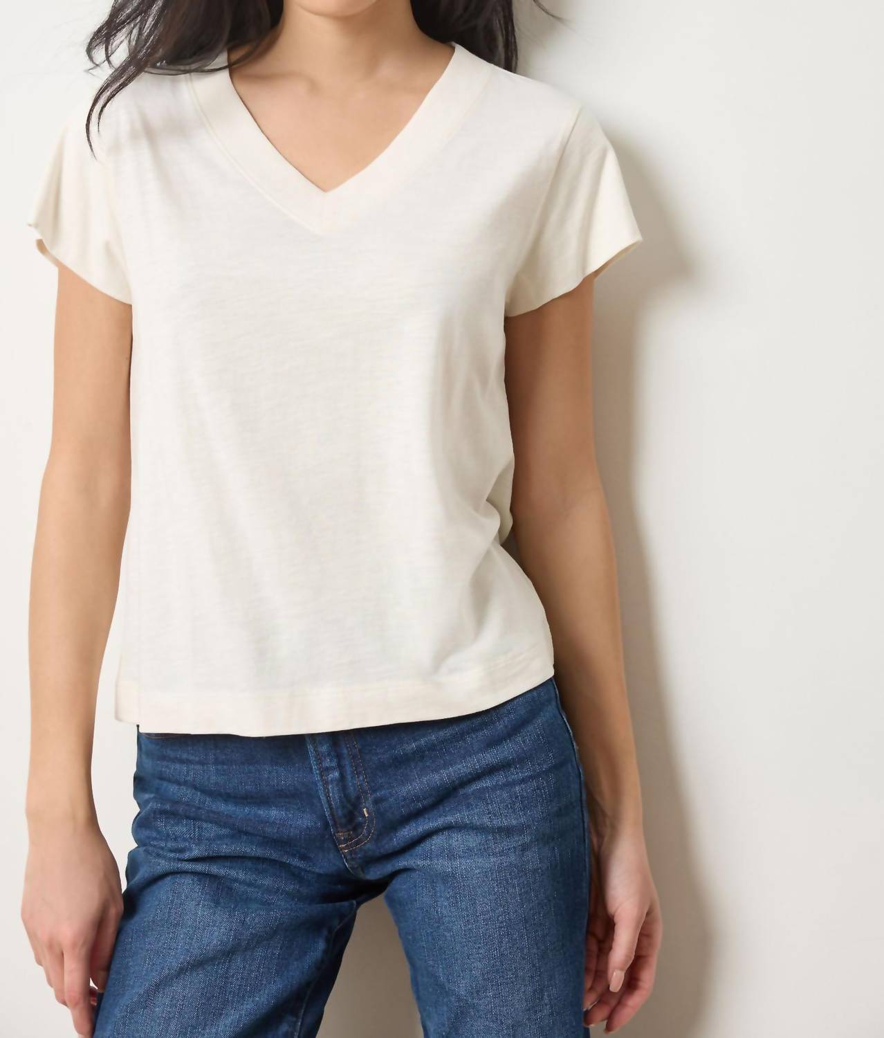 Lilla P - Relaxed Short Sleeve V-neck Tee