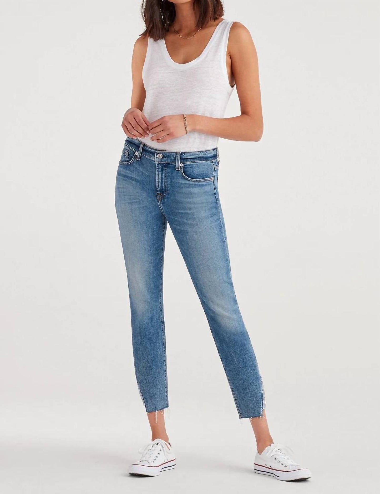 7 For All Mankind - ANKLE SKINNY STRIPE KICK JEAN