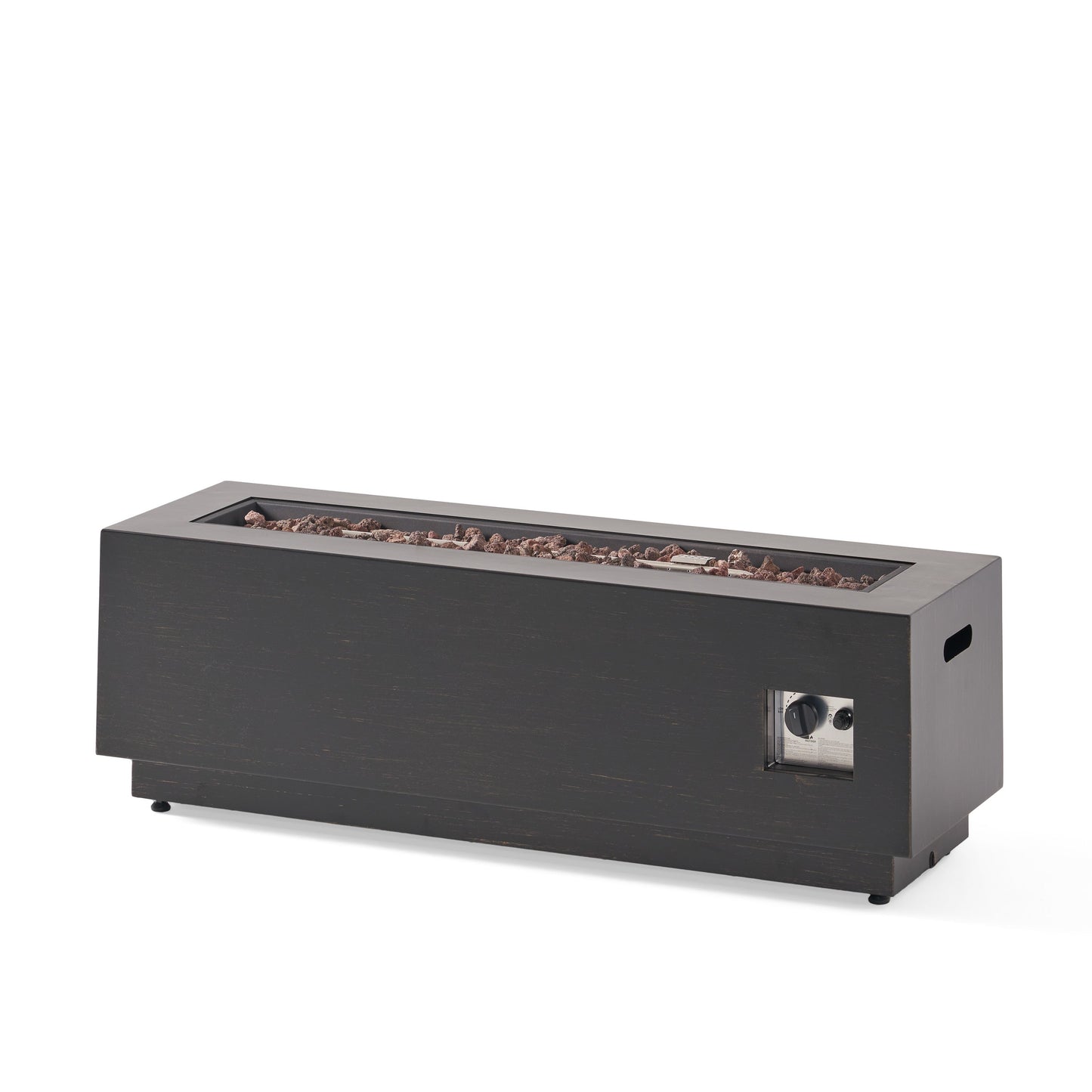 Modern Dark Grey 40' Outdoor Iron Propane Fire Pit