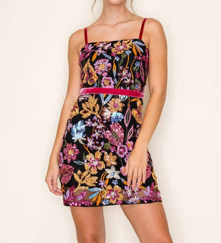 B.Right - Embroidery Sequin Mini Dress