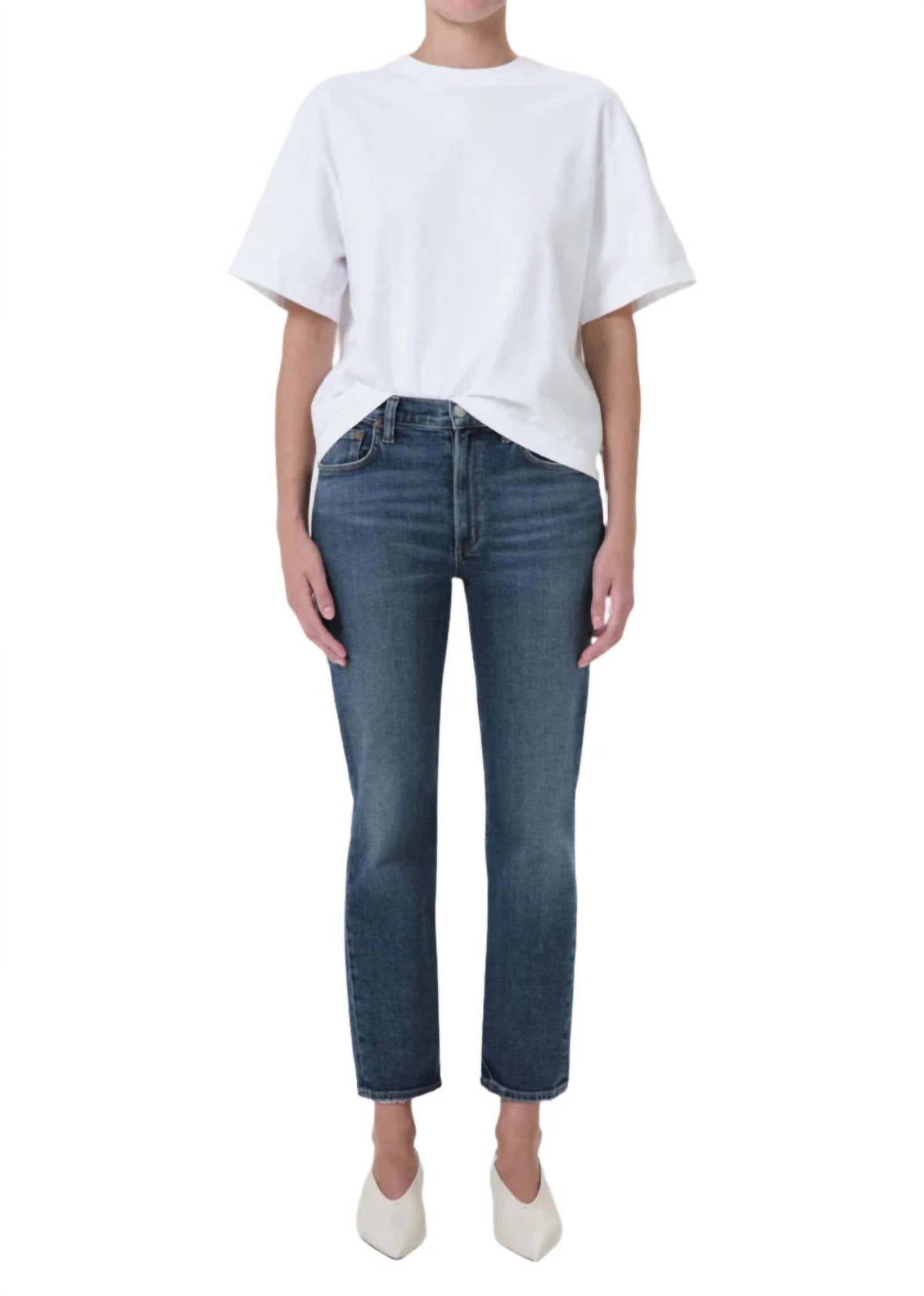 Agolde - Kye Mid Rise Straight Crop Jeans