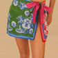 Farm Rio - Mixed Scarves Floral Elegance Mini Skirt