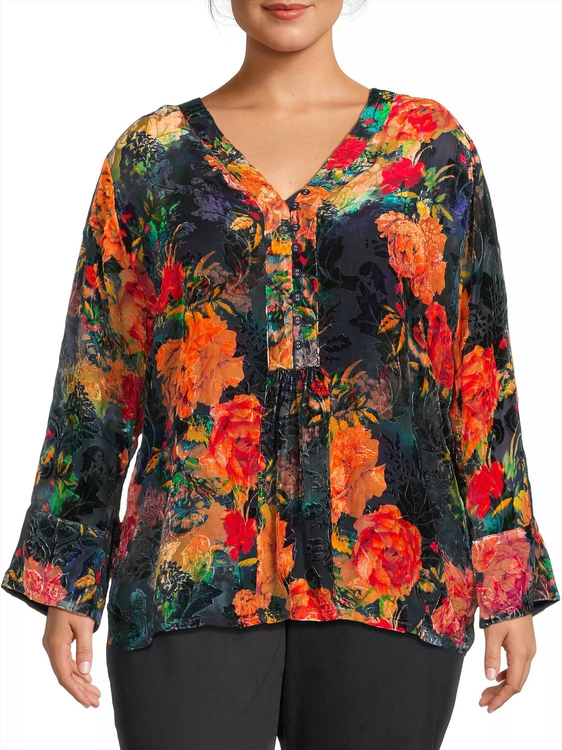 Johnny Was - Botina Burnout Blouse - Plus