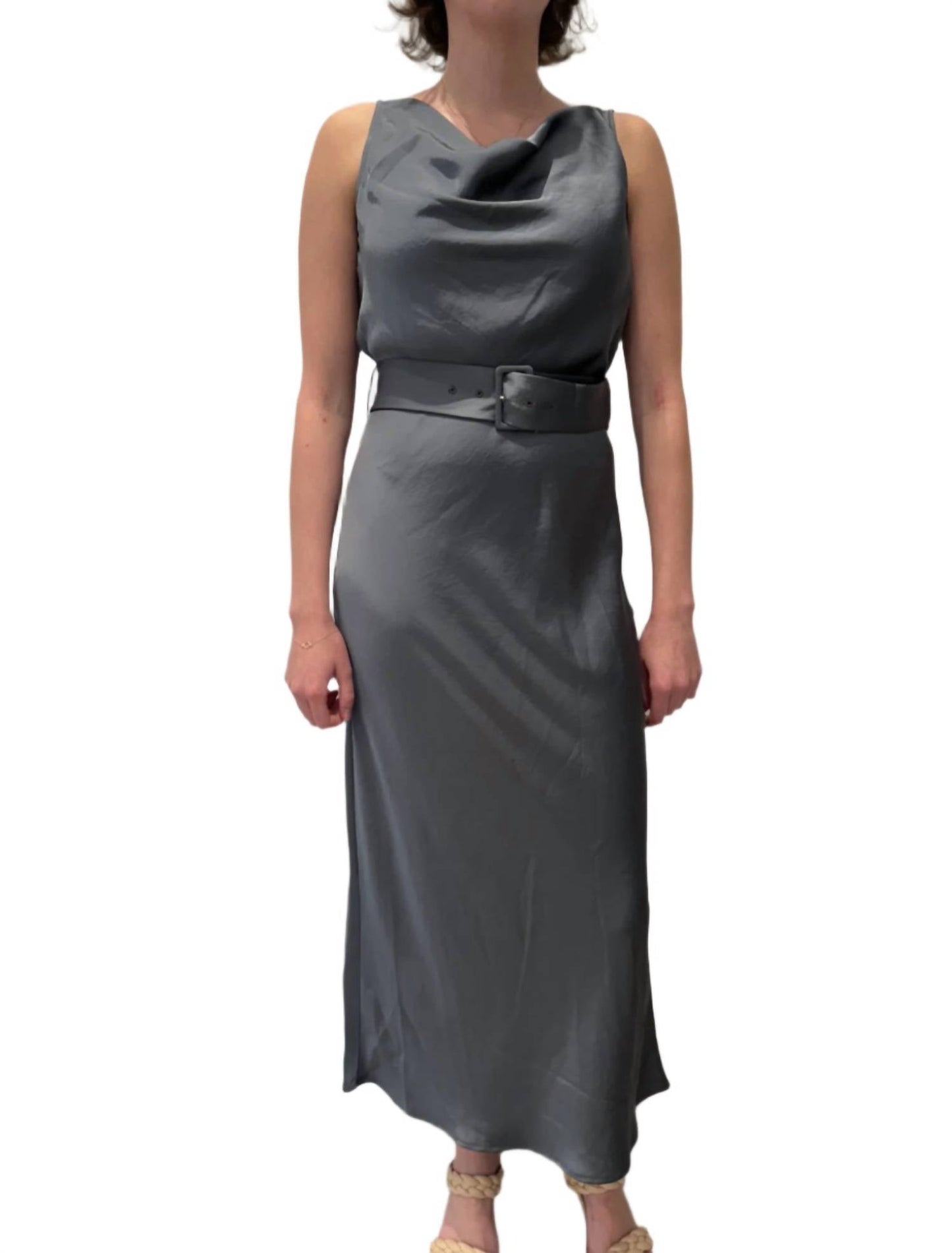 Lapointe - Lightweight Satin Belted Dress
