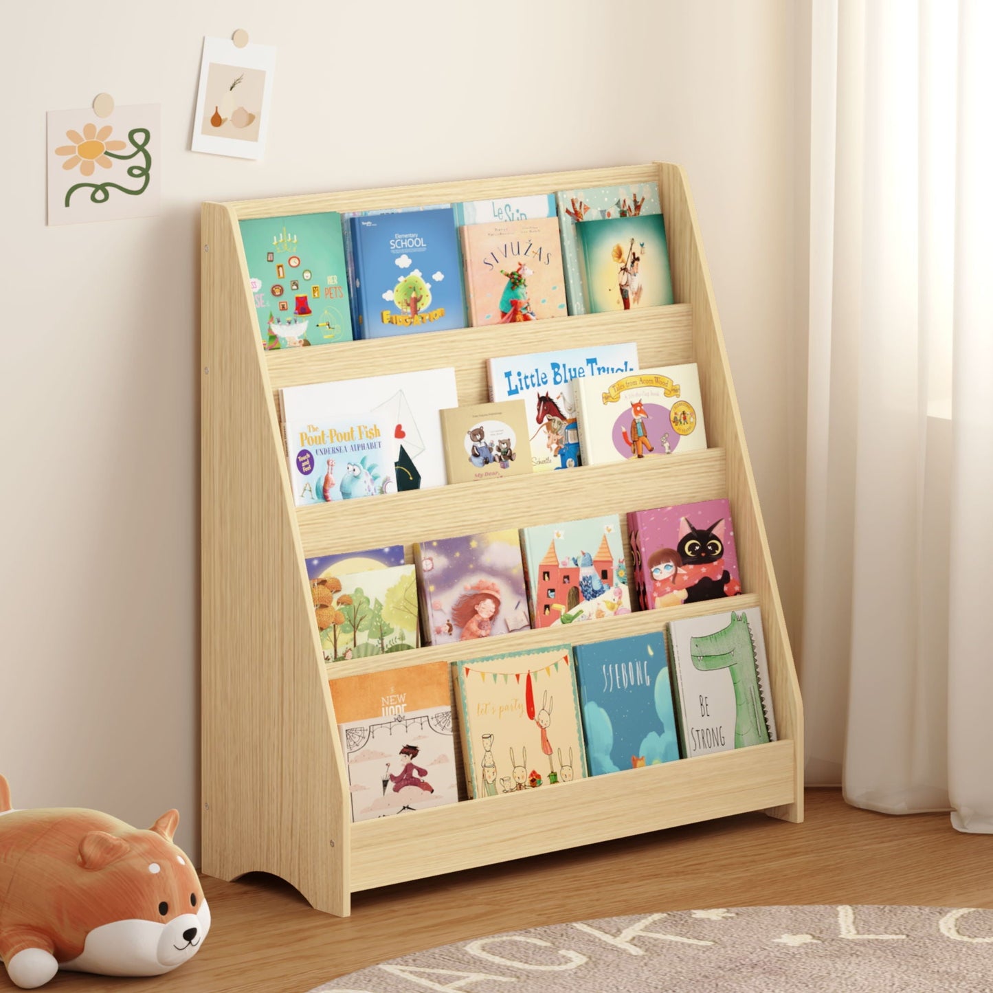 4 Tier Bookshelf Toddler Book Display Shelves