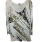 600 West - Women Painted Scoop Neck Pull On Sweater