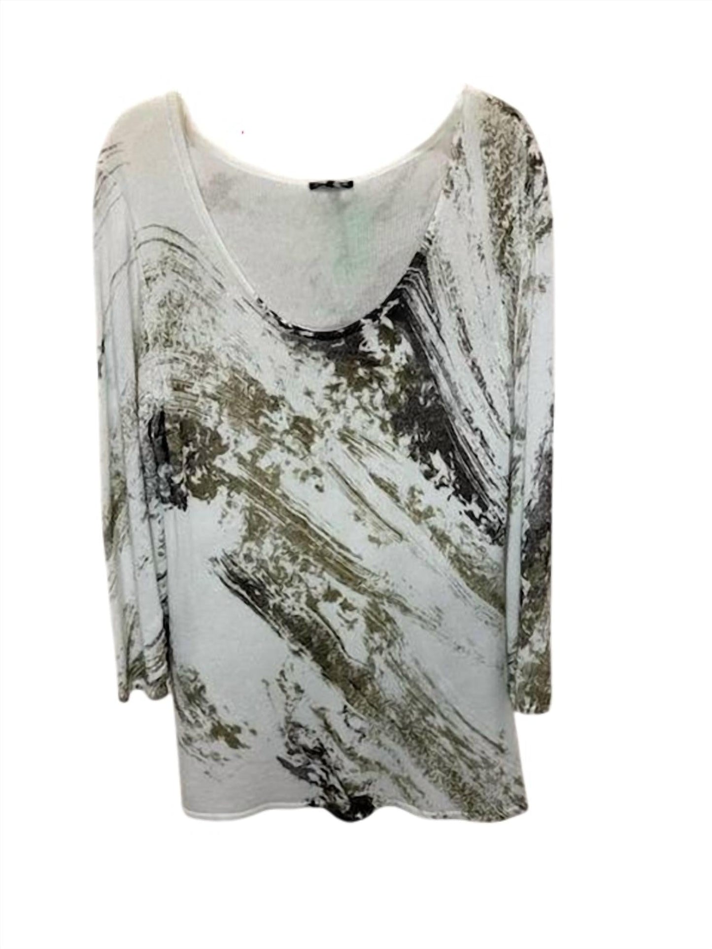 600 West - Women Painted Scoop Neck Pull On Sweater