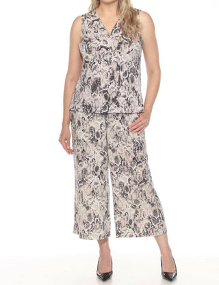 Joseph Ribkoff - Snakeskin Print Sleeveless Top