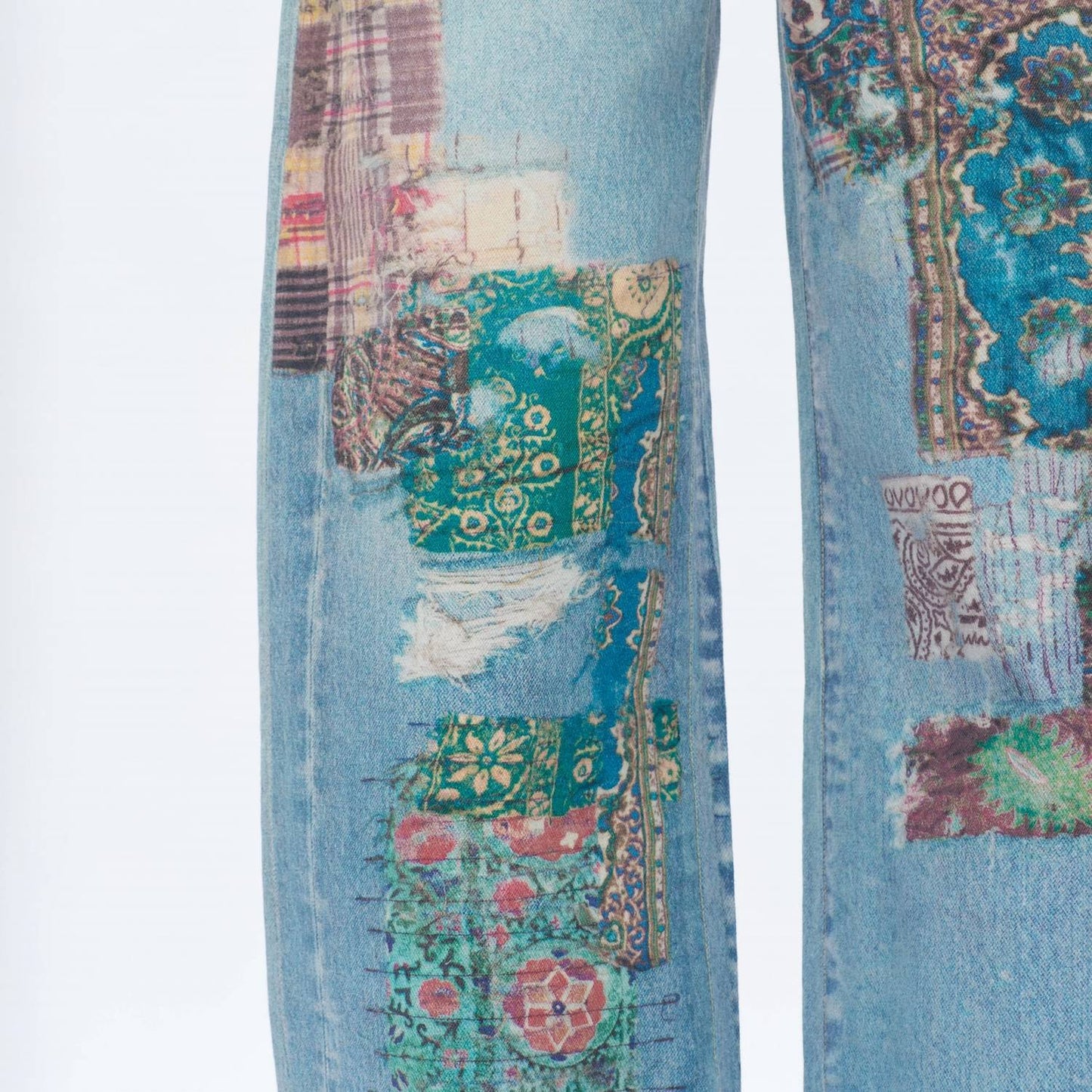 Bayeas - Transfer Print Barrel Jeans