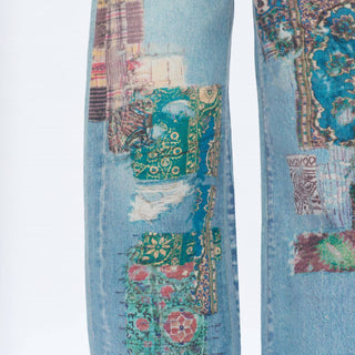 Bayeas - Transfer Print Barrel Jeans