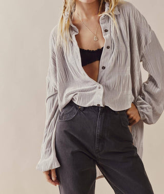 Free People - My Best Long Sleeve Button Front Top