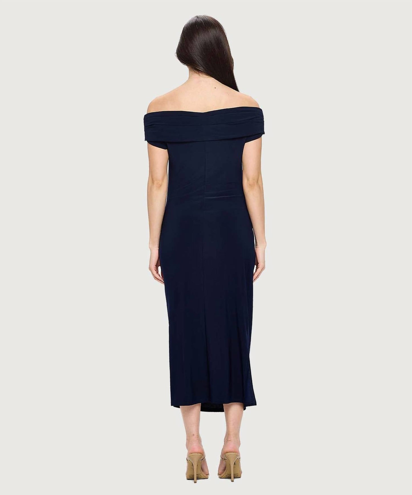 Last Tango - Ruch Side Slit Midi Dress