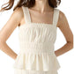Steve Madden - Gabrielle Smocked Peplum Top
