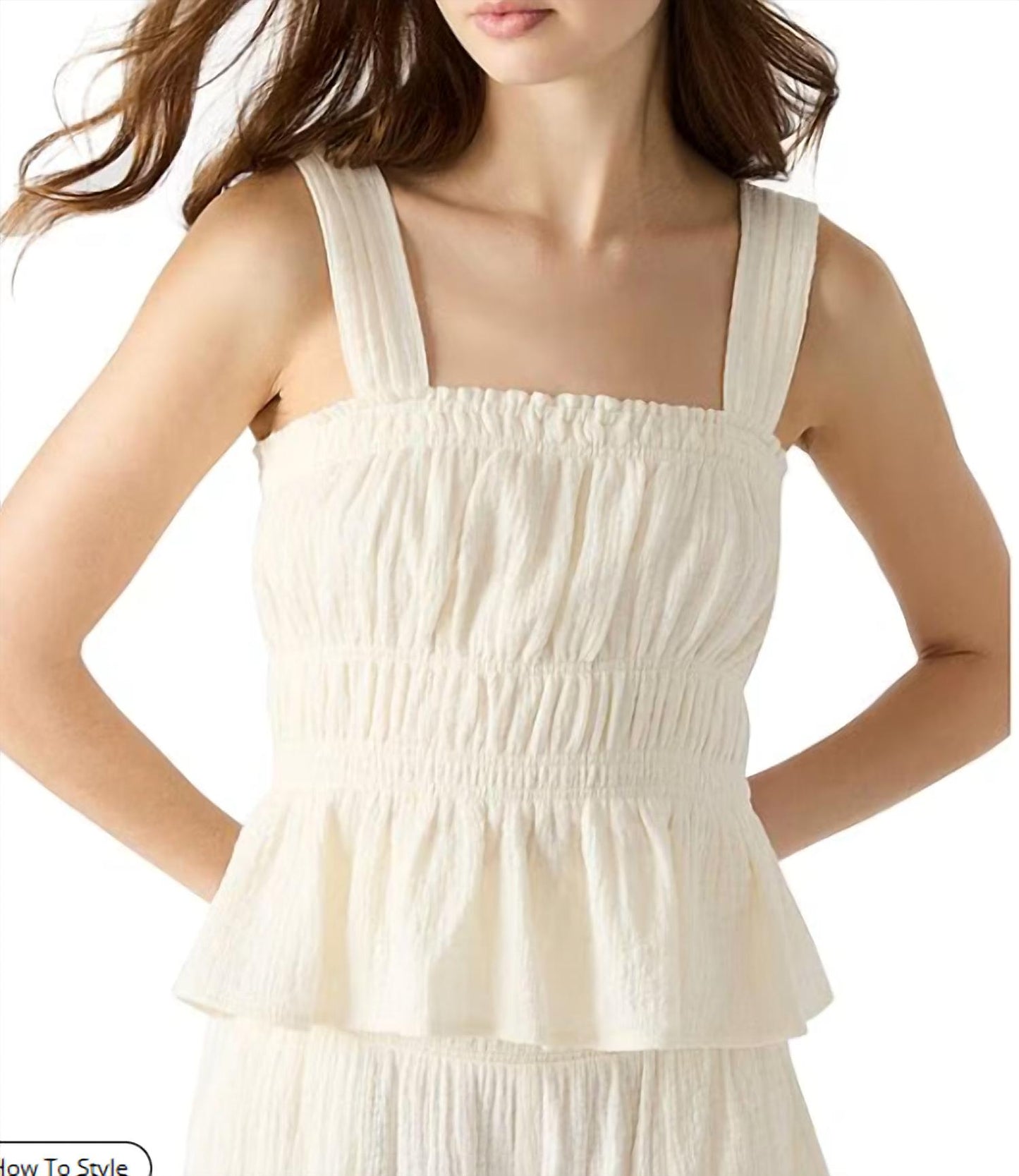 Steve Madden - Gabrielle Smocked Peplum Top