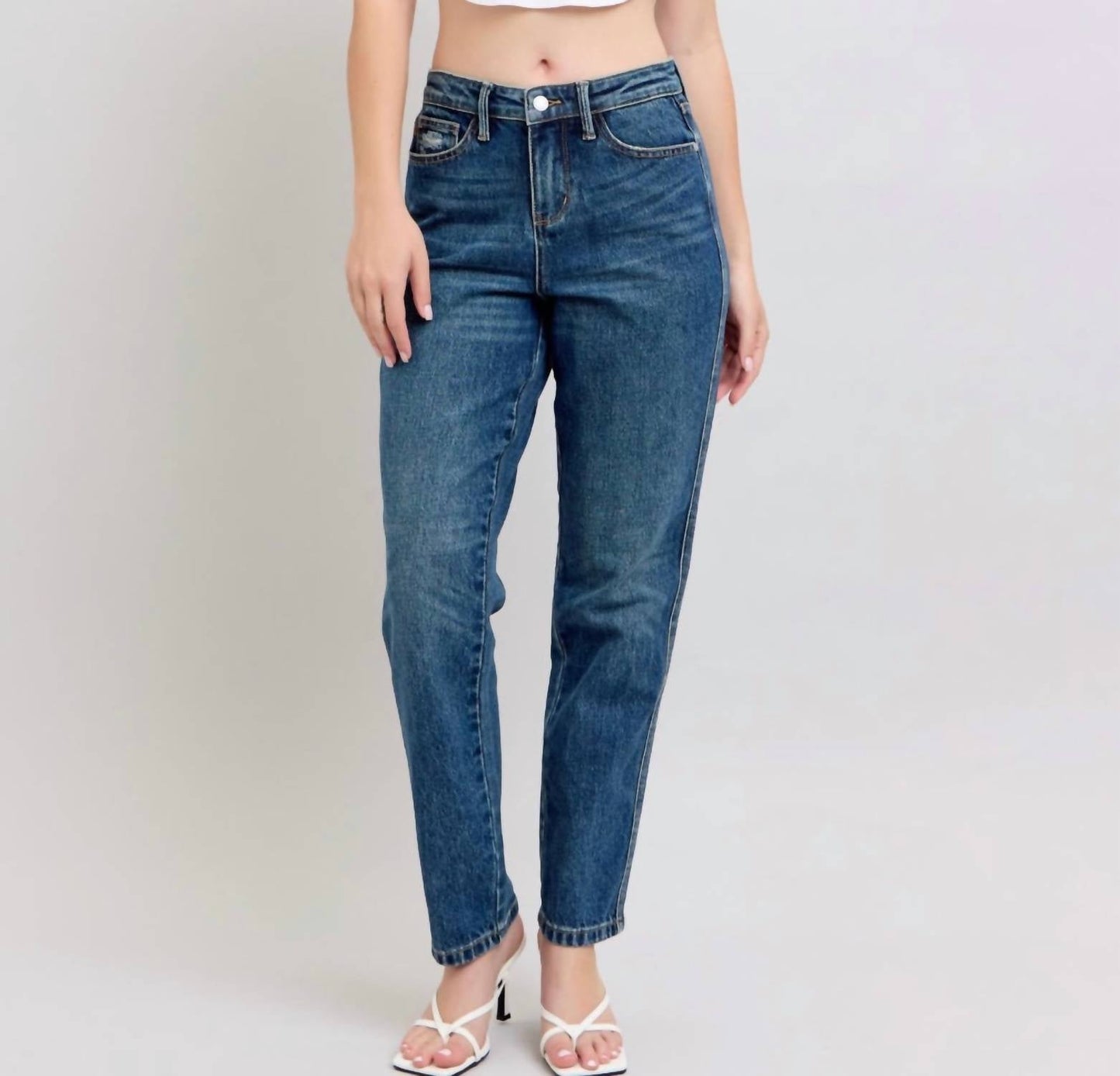 Judy Blue - High Waist Rigid Magic Non-destroy Straight Leg Jeans