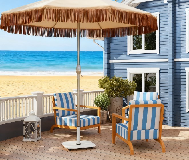 Metal Umbrella Stand Base with Adjustable Foot Pads