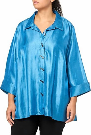 Multiples - Turn-up Cuff Button Front High-Low Shirt