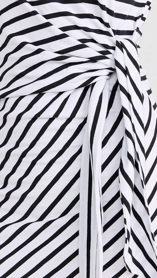 Atm - Classic Jersey Stripe Twist Dress