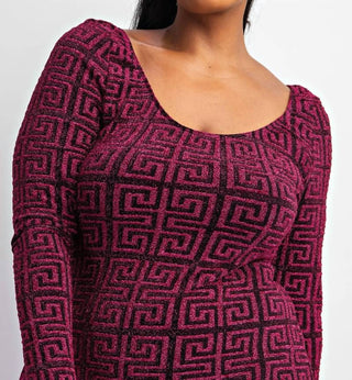 The Curve La - Plus Size Scoop Neck Short Dress