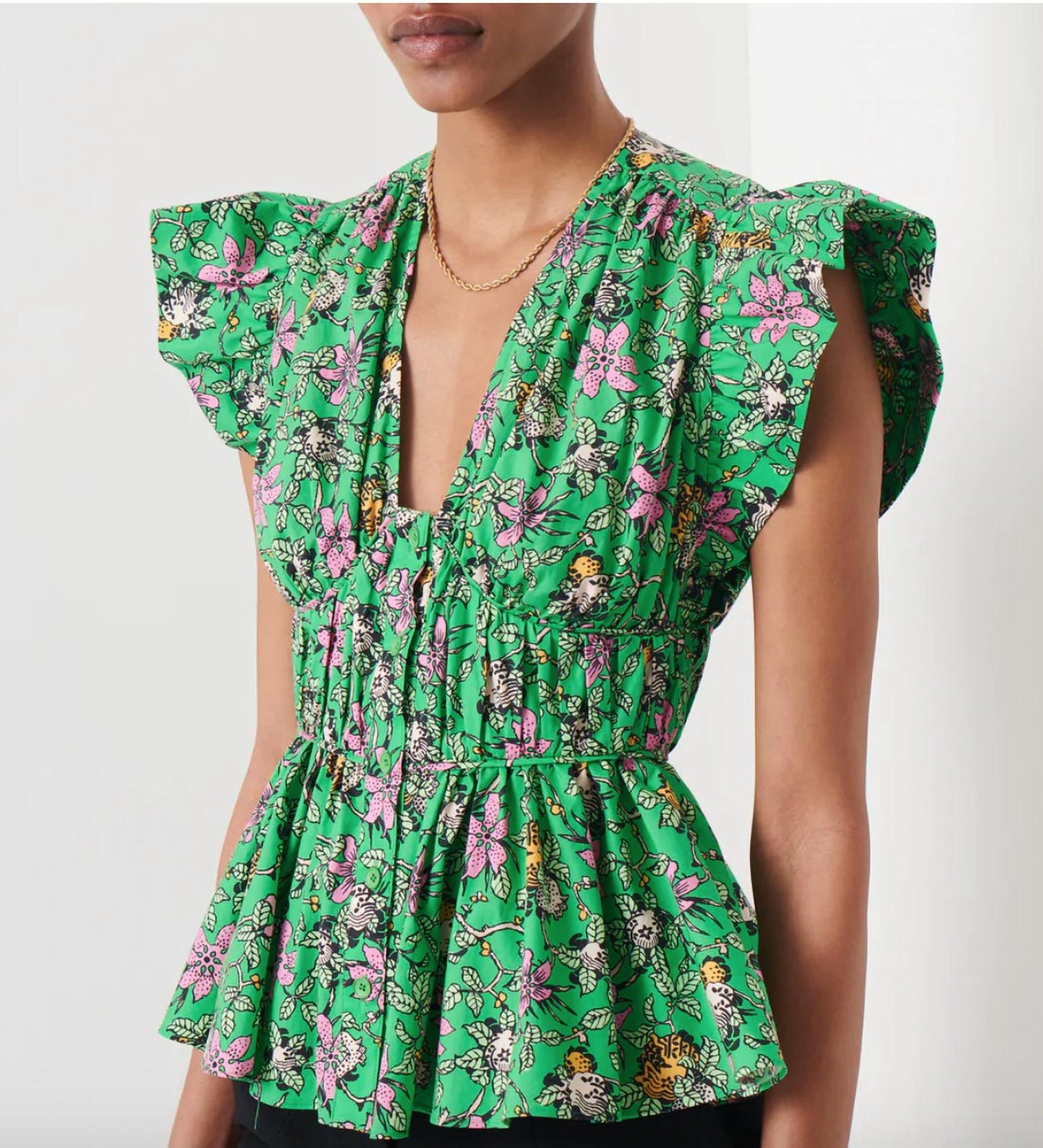 Derek Lam 10 Crosby - Roselyn Ruffle Sleeve Top