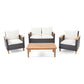 Isla Transitional Chat Set With Water Resistant Cushions - Teak