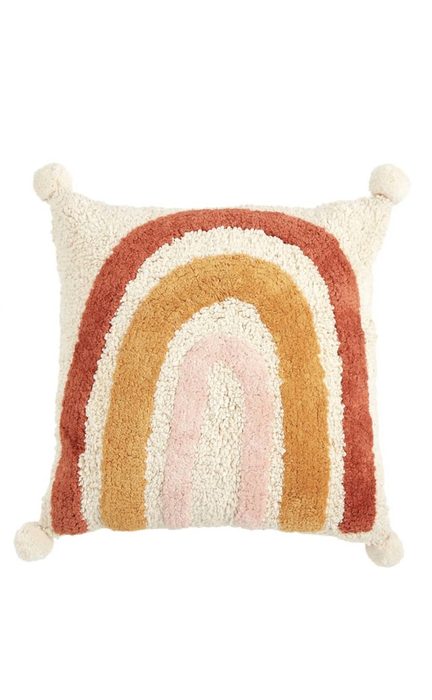 Mudpie - Tufted Rainbow Pom Pillow