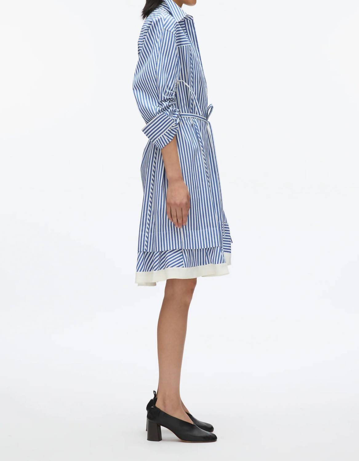 3.1 Phillip Lim - Striped Chiffon Cascade Shirt Dress