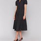 Charlie B - Button-down Poplin Maxi Dress With Puff Sleeves
