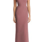 V-Neck Back Tie Chiffon Trumpet Gown in Rosewood