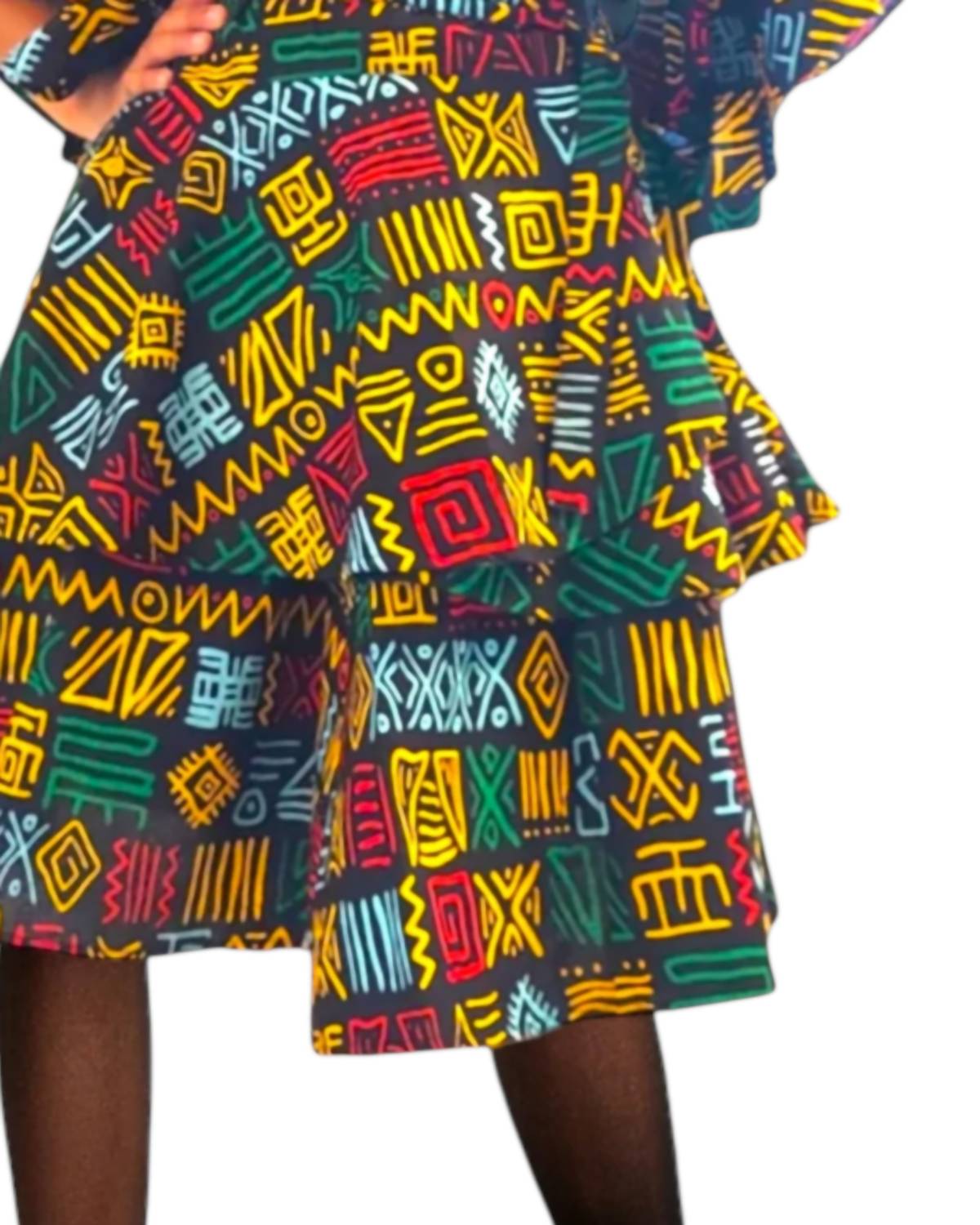India Batik - Two Piece Rasta Wrap Blouse And Skirt Set