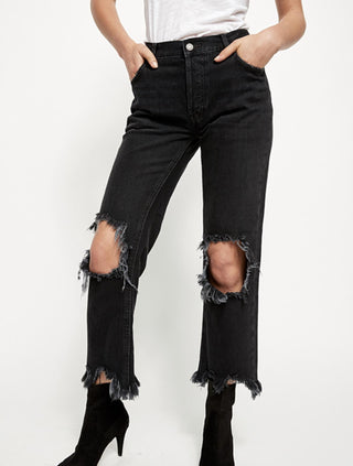 Free People - Distressed Maggie Mid Rise Jeans