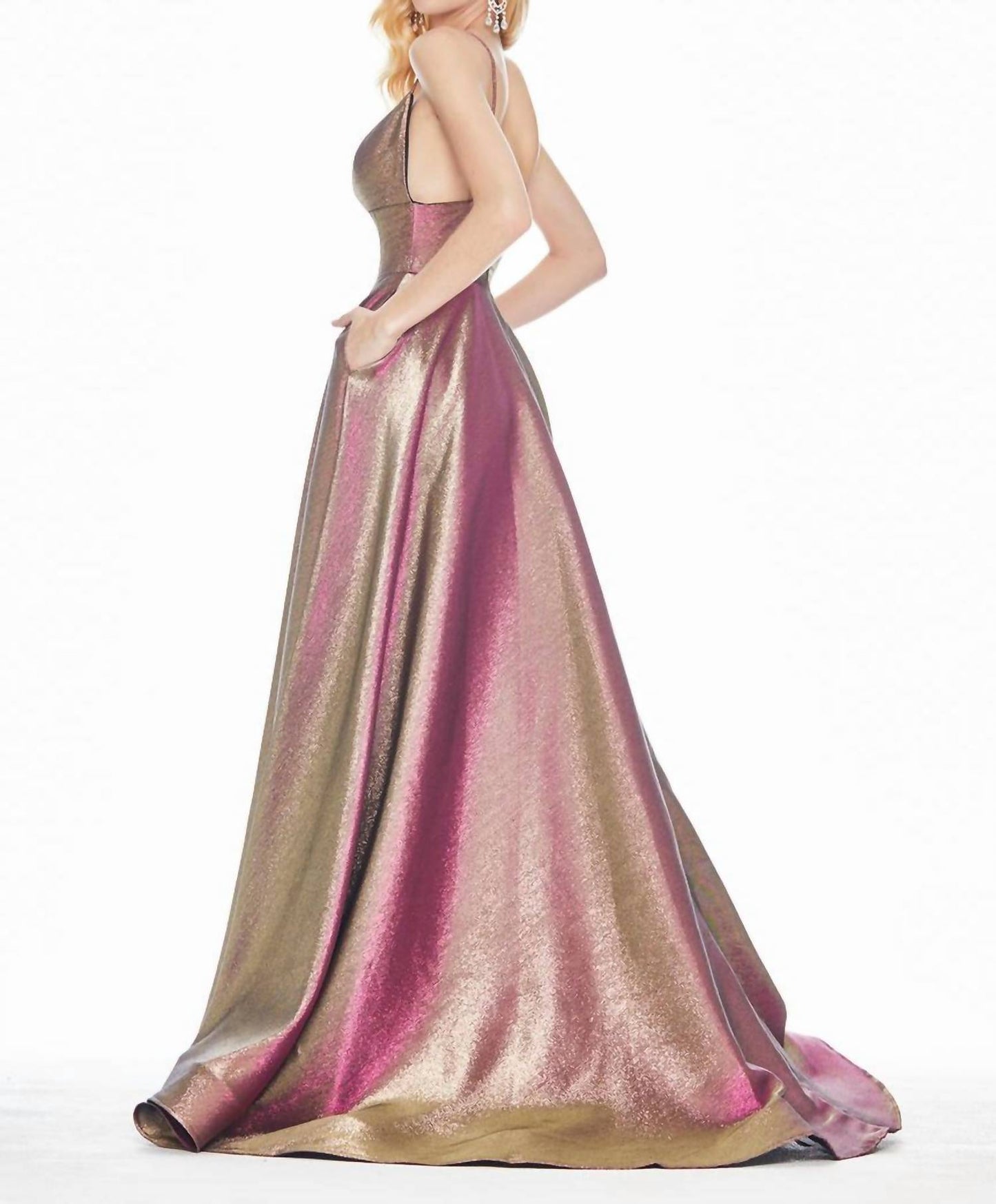 Ashleylauren - Sparkle V-neck Gown