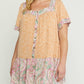 Entro - Mixed Print Square Neck Dress - Plus