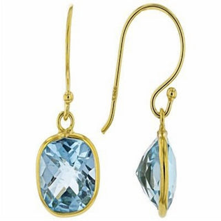 Jewelit - Women's Topaz Cushion Cut Dangle Earrings