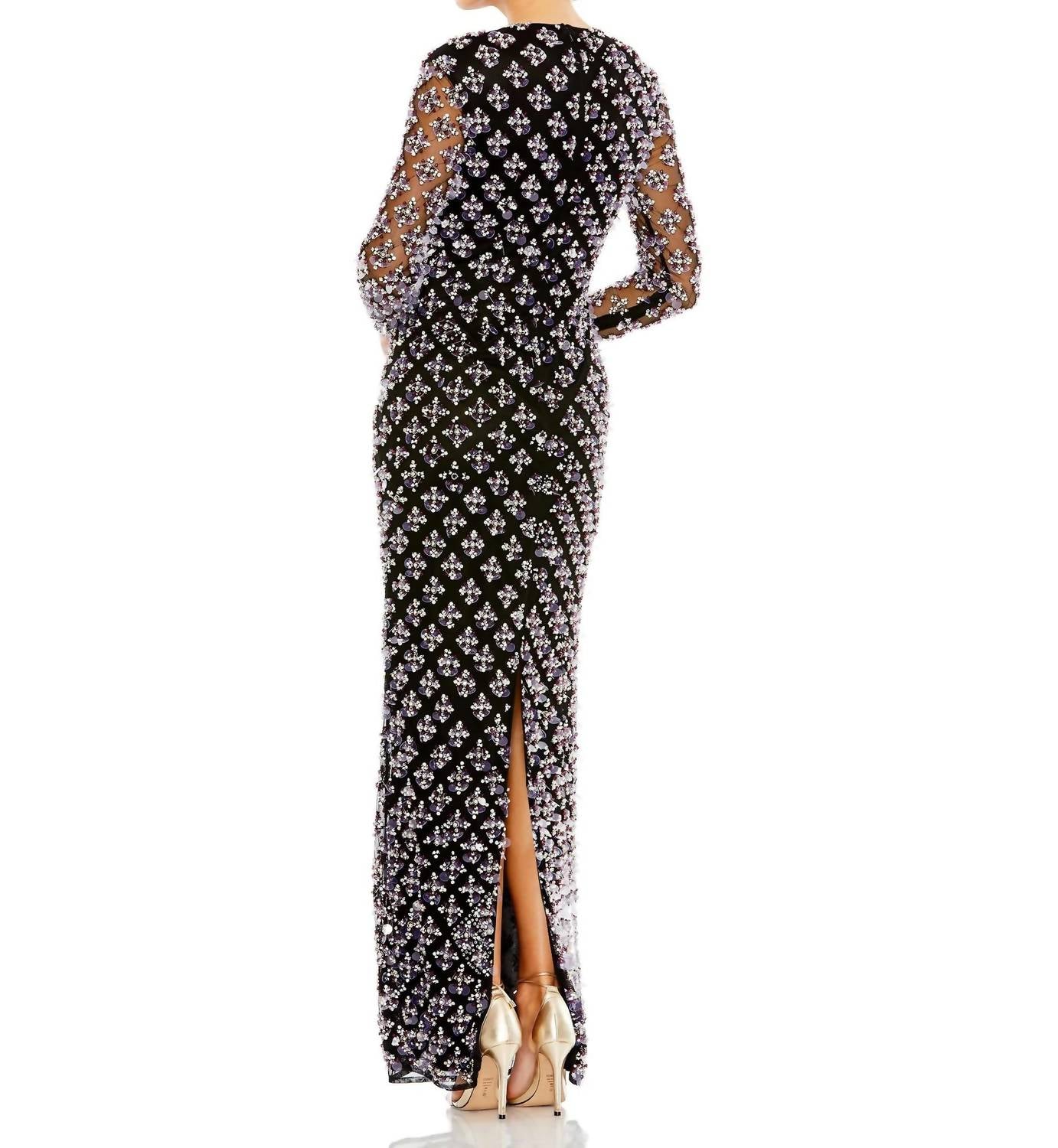 Mac Duggal - Hand Beaded Crystal Rhinestone Evening Gown