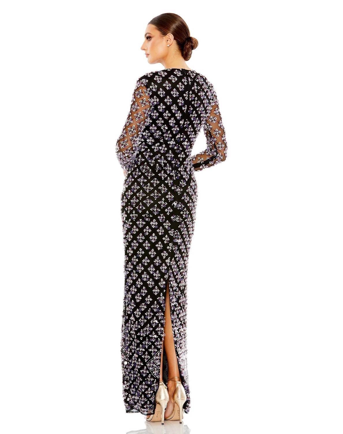 Mac Duggal - Hand Beaded Crystal Rhinestone Evening Gown