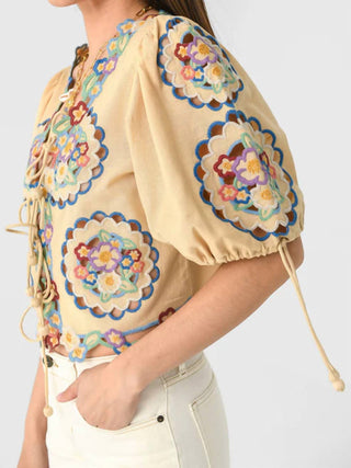 Sea - Melinda Embroidered Short Sleeve Top