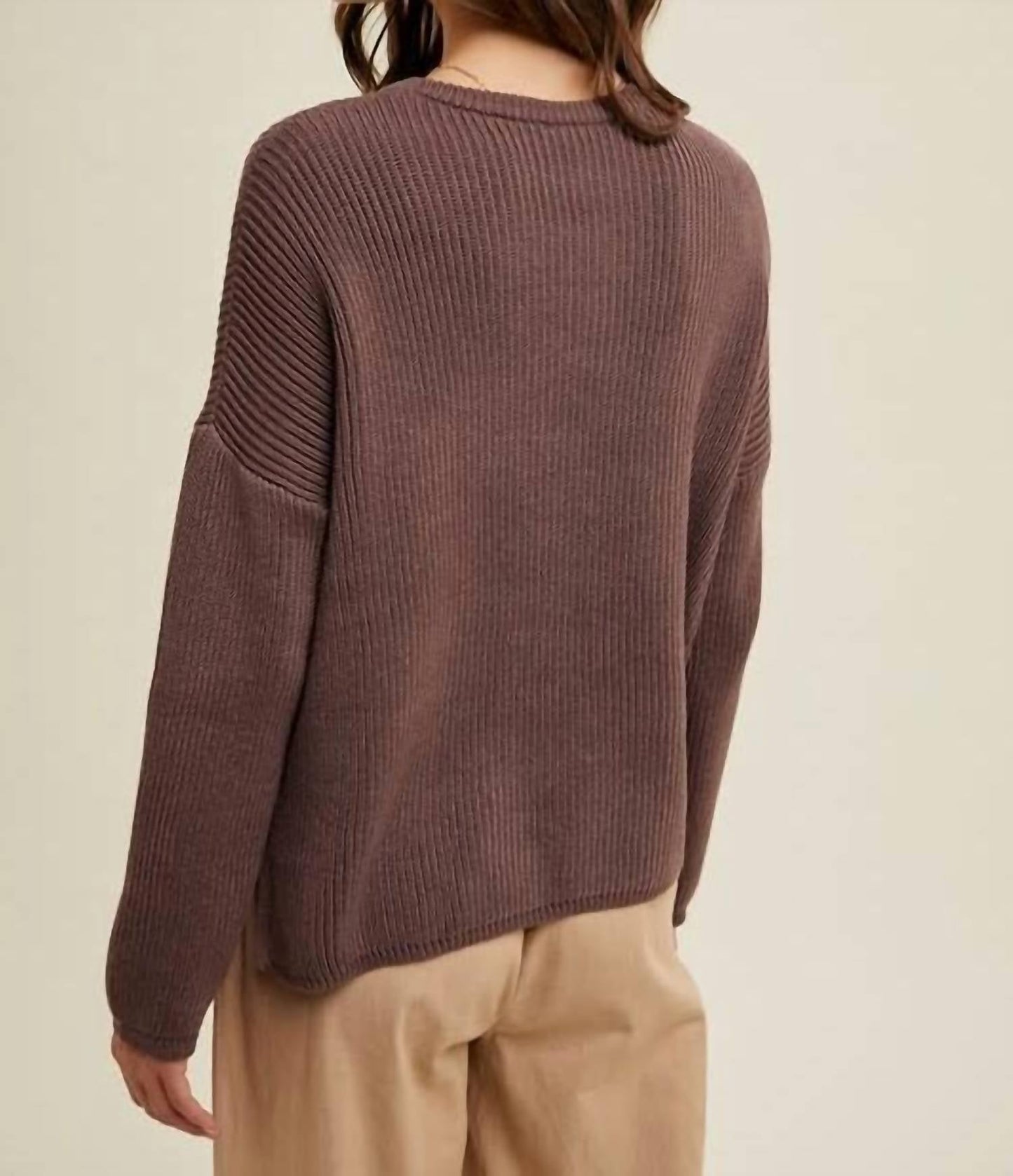 Wishlist - Ribbed Drop Shoulder Sweater