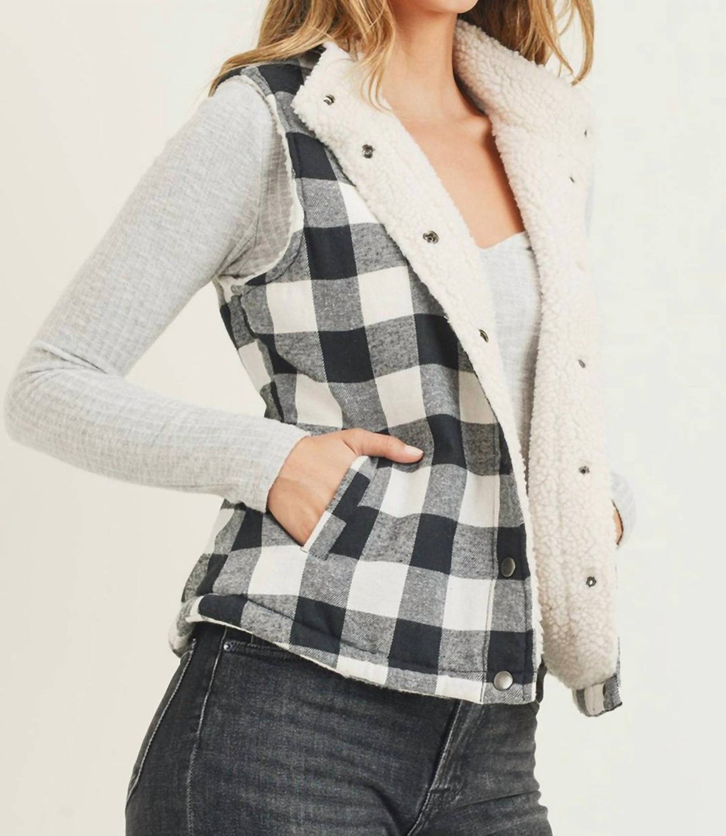 Risen - Buffalo Plaid Trucker Vest