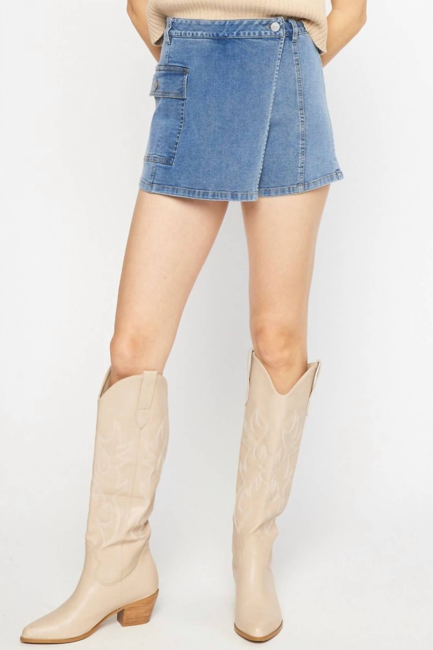Entro - Denim Cargo Skort