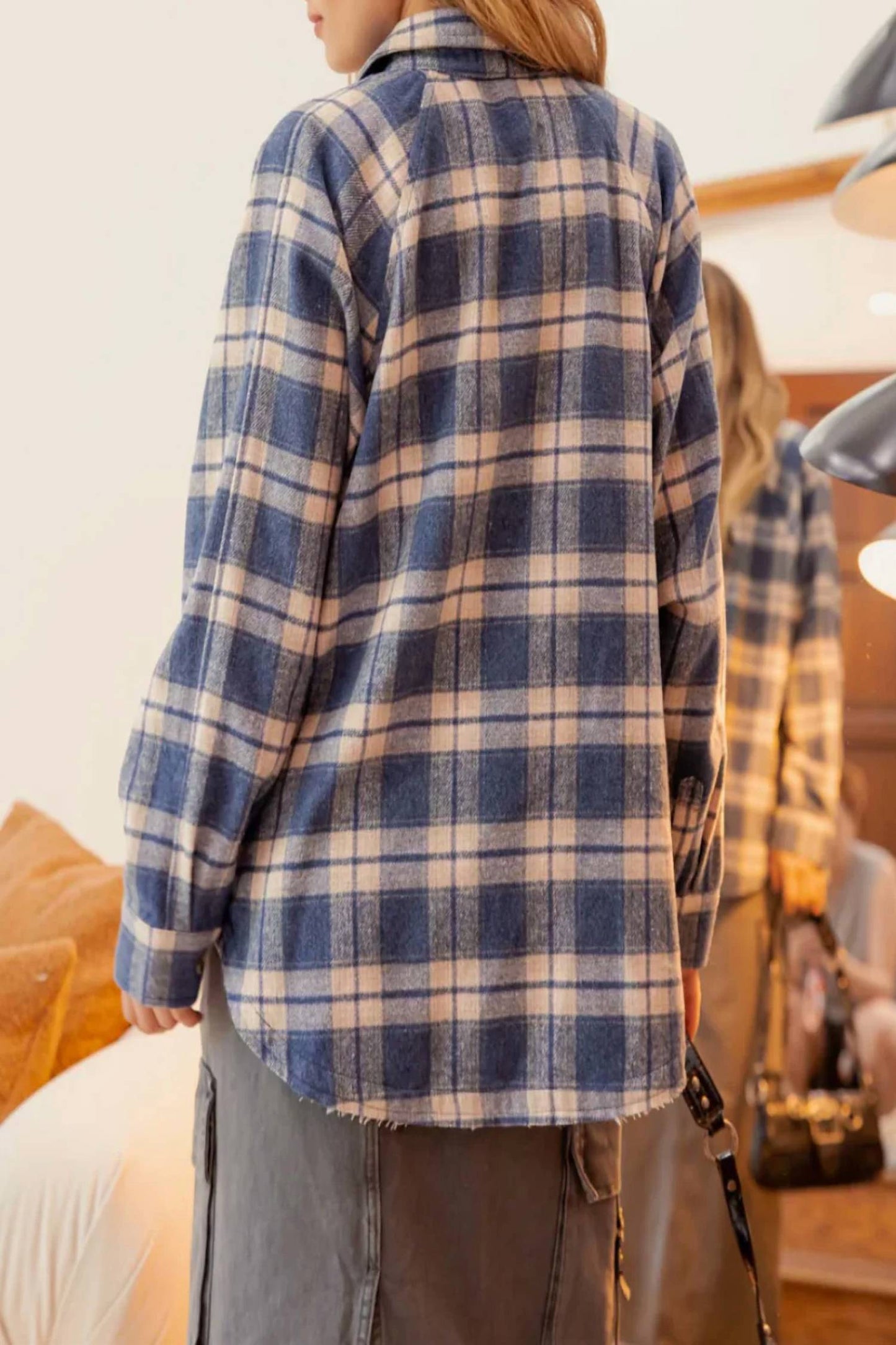 Blu Pepper - Oversized Flannel Shacket