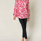 Double Take - Full Size Printed Ruffle Trim Balloon Sleeve Shirt