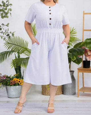 Karen T Design - Button Down Capri Jumpsuit Romper