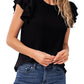 CeCe Women's Ruffled Flutter-Sleeve Short Sleeve Knit Top