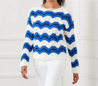 Karen Kane - Pointelle Zigzag Sweater - Plus
